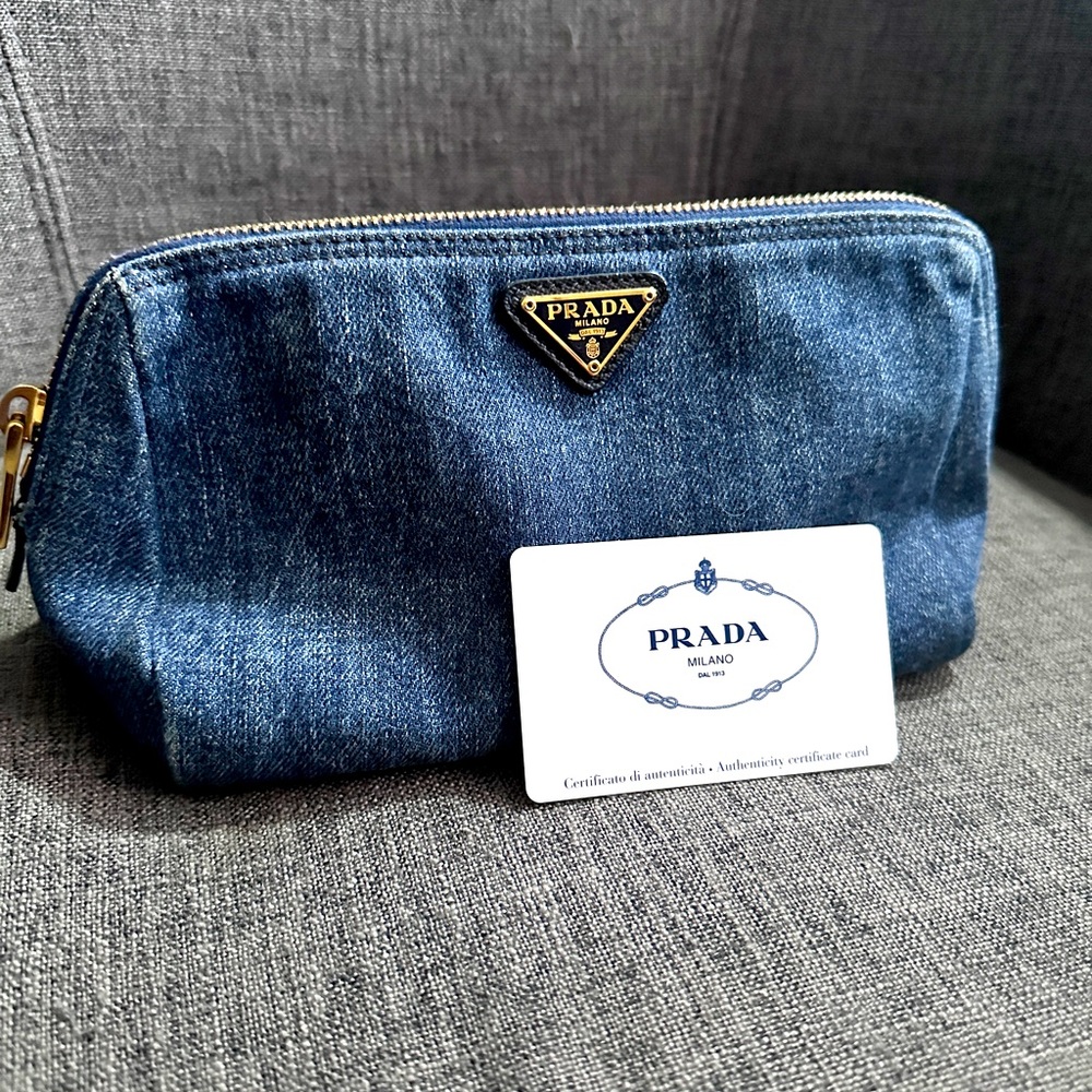 Prada Denim Cosmetic Pouch